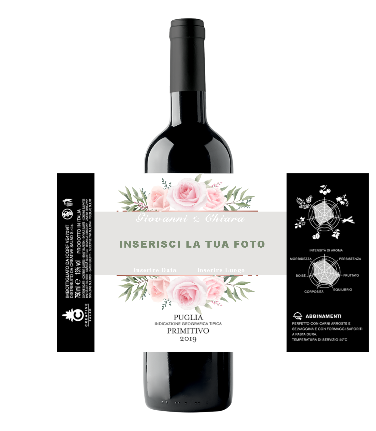Bottiglia di vino Personalizzata Matrimonio – Creative Salad Bottiglia di vino Personalizzata Matrimonio – Creative Salad