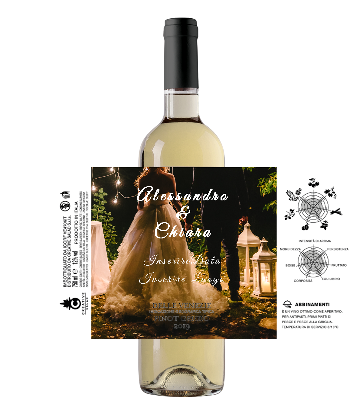 Bottiglia di vino Personalizzata Matrimonio – Creative Salad